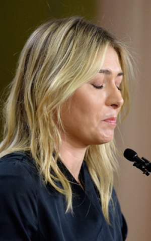 Sharapova was upset when announcing her positive test. Photo: Getty