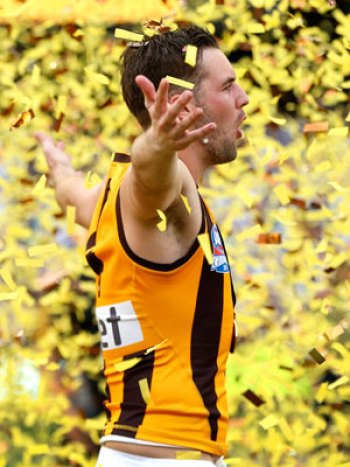 Suckling enjoys the celebrations after the 2015 Grand Final. Photo: Getty