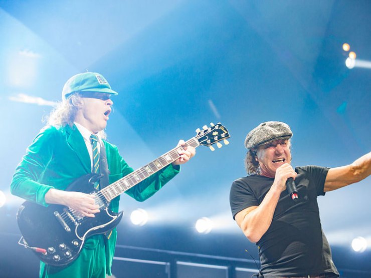 Angus Young and Brian Johnson