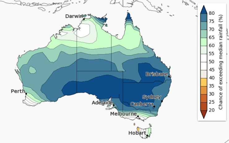 Higher than average rainfall is likely across Australia from June to August. Photo: BoM