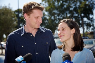 Andrew Hastie with wife Ruth. Photo: AAP.