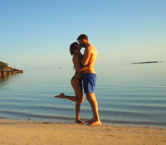 Swift and Harris on holiday in March this year. Photo: Instagram