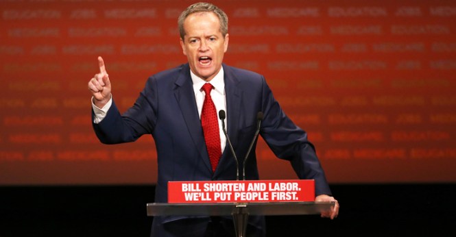 The Labor leader went hard on Medicare at Sunday's launch. Photo: AAP.