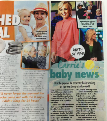 The incorrect article (R) in New Idea which started the rumours. 