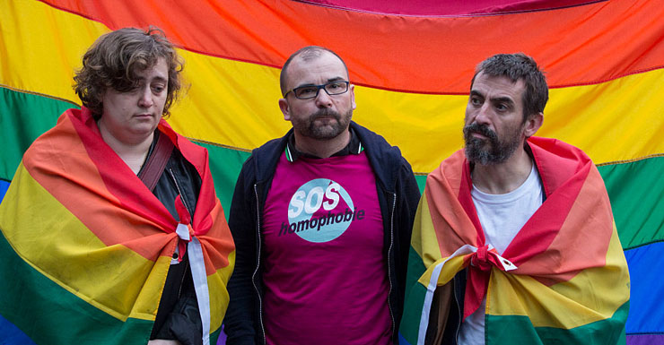 People gather for a vigil near the Beaubourg art center in downtown Paris on June 12, 2016, to mourn for victims of the mass shooting that occured overnight in Orlando, Florida, at the Pulse gay nightclub. Fifty people were killed, in addition to the shooter, and 53 wounded in the worst mass shooting in US history, the mayor of Orlando Buddy Dyer said earlier on June 12. A fighter from the Islamic State group carried out the mass shooting, the IS-linked news agency Amaq said, quoting an unidentified source. / AFP / GEOFFROY VAN DER HASSELT (Photo credit should read GEOFFROY VAN DER HASSELT/AFP/Getty Images)