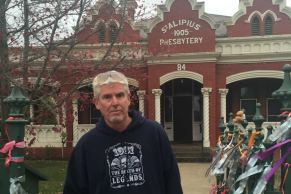 Lyndon Monument outside the Ballarat primary school where he was a pupil.