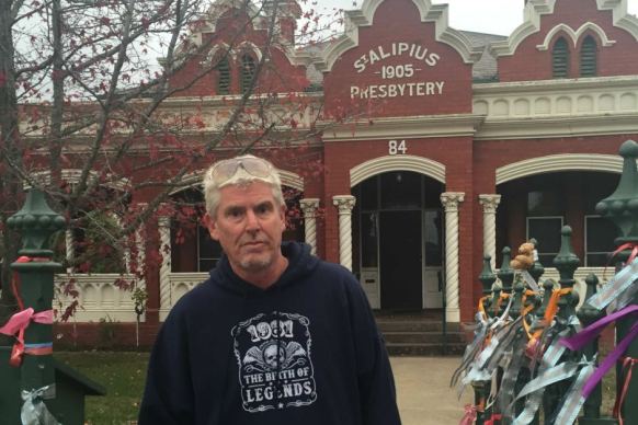 Lyndon Monument outside the Ballarat primary school where he was a pupil.