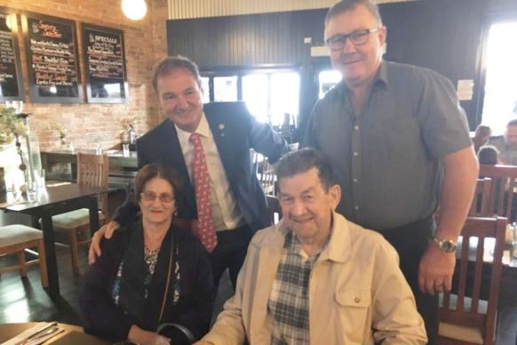Lynn and Ray McKay with Mayor Paul Pisasale, who said the community will look after the couple.