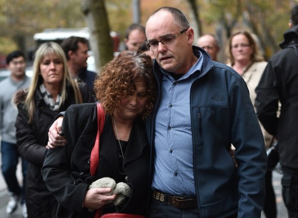 Patrick Cronin's parents Robyn (left) and Matt, leave the bail hearing for accused Andrew William Lee in June. Photo: AAP.