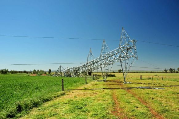 Damaged transmission towers