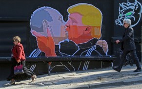 Putin Trump mural Lithuania
