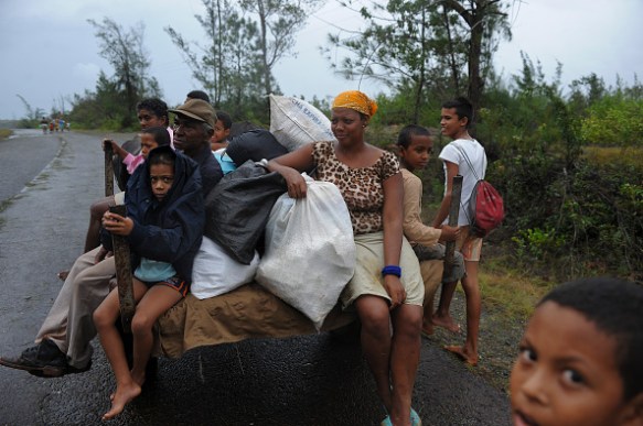 People who had to evacuate the area return to their homes in the Carbonera community of Guantanamo, Cuba. 