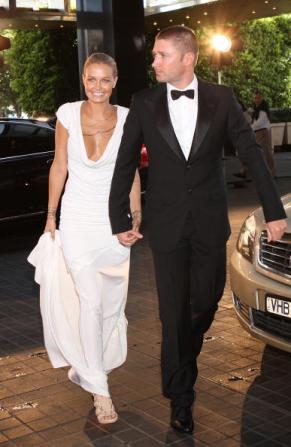 Bingle and Clarke at the Alan Border Medal in 2010. Photo: Getty