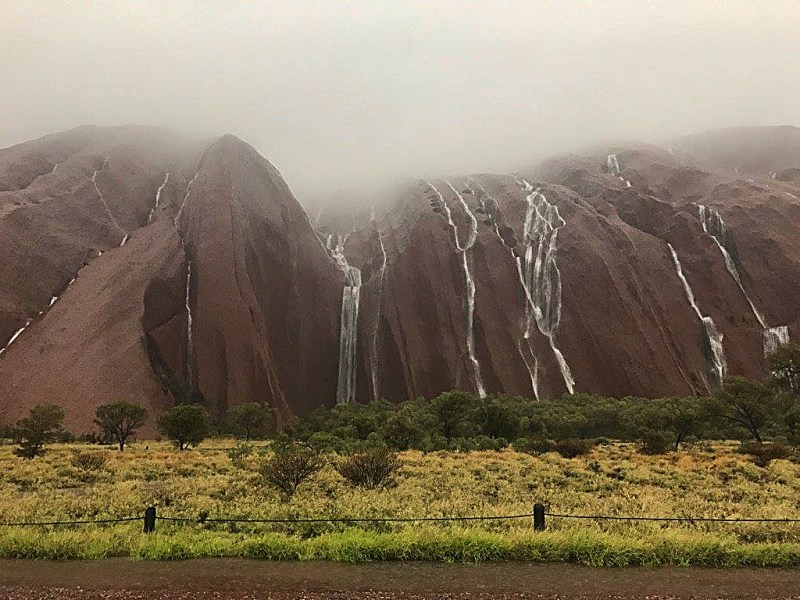 Rain made it to Uluru, prompting spectacular photos and international news coverage. 