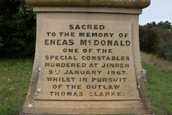 One of the memorials at the Braidwood Cemetery.