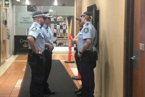 Police outside AWU offices