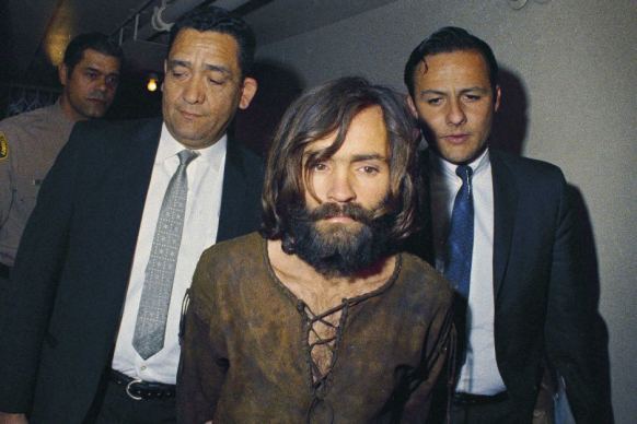 Charles Manson escorted to his arraignment in 1969