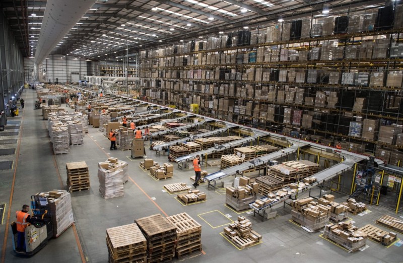 Amazon's fulfilment centre in Peterborough in the UK prepares for Black Friday.