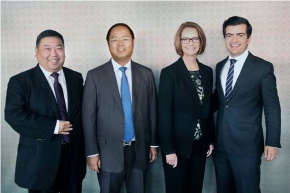 Huang with Ernest Wong Gillard and Dastyari
