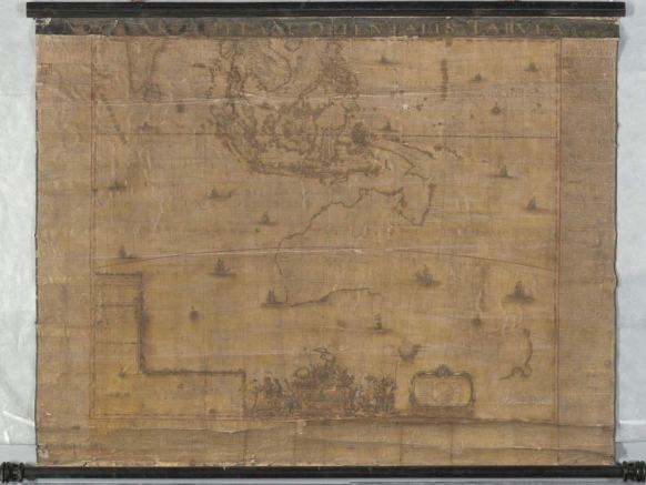 The 1663 Blaue map before treatment at the National Library of Australia