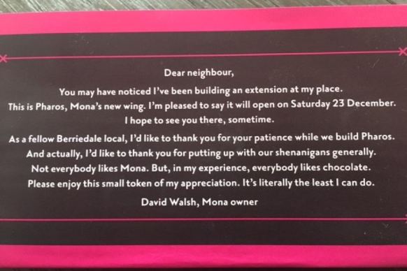 Walshie Bar chocolate invitation rear