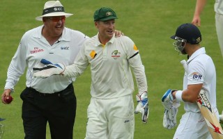 Chums? Marais Erasmus, Brad Haddin and Matt Prior.