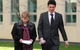 Victorious Greens senator Scott Ludlum with leader Christine Milne.