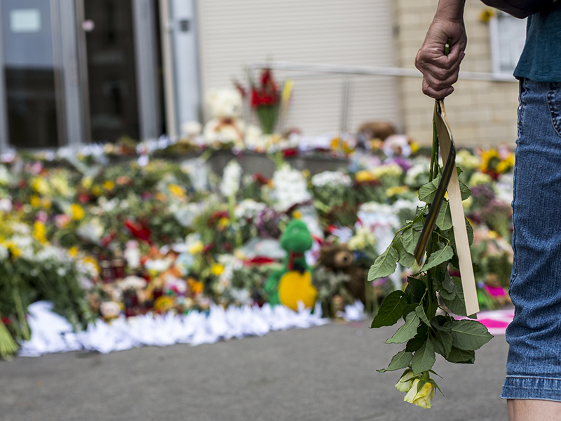 Tributes are placed in memory of the victims of flight MH17.