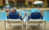 old couple at pool