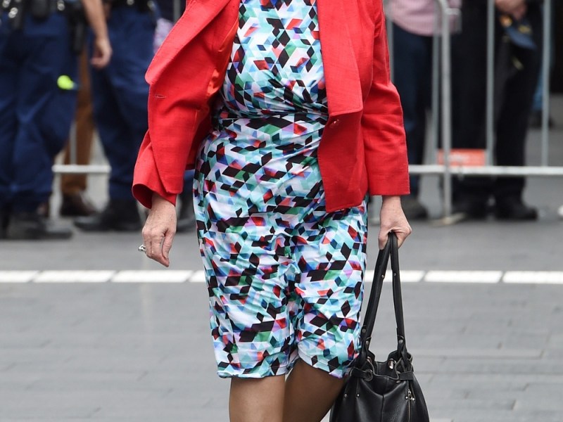 Greens leader Christine Milne arrives at the Gough Whitlam service.