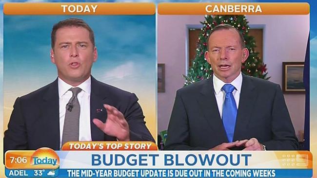 Prime Minister Tony Abbott and Karl Stefanovic