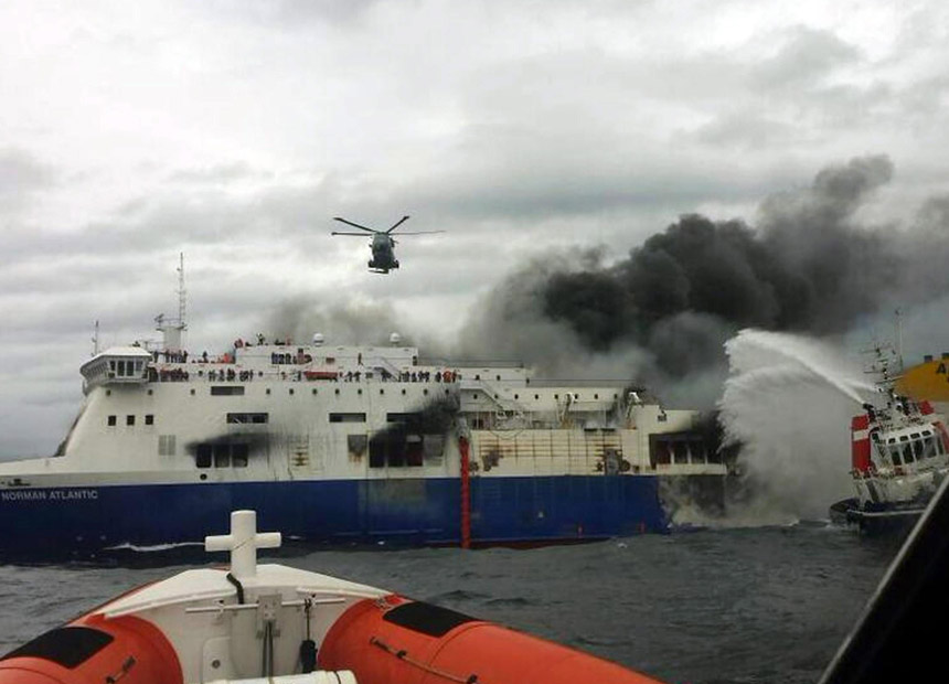 greek-ferry-fire. AAP