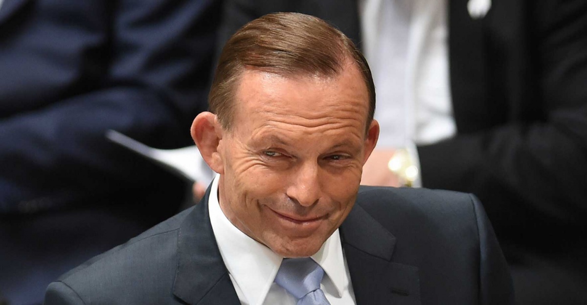 Tony Abbott smirk grin. AAP