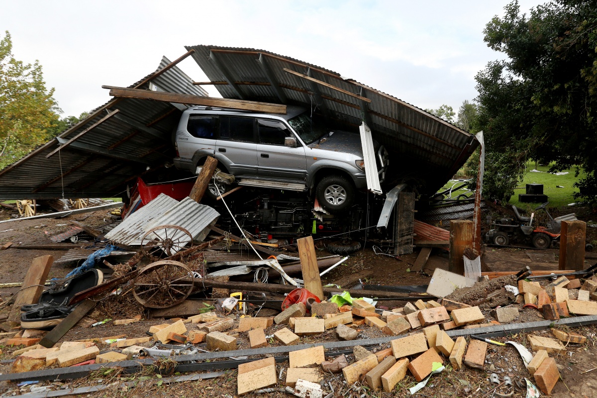 Damage and destruction caused to a home in the Hunter region.