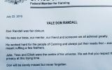 Don Randall official media statement.