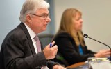 Justice Peter McClellan and Commissioner Helen Milroy at the hearing.
