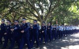 NSW Police march through Hyde Park in Sydney to mark the day.