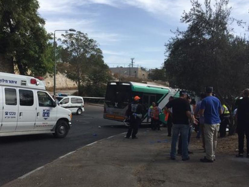 The scene of a stabbing in Jerusalem