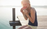 woman eating watermelon savouring