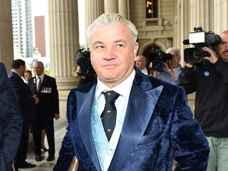 Geelong Mayor Darryn Lyons arrives at the Victorian Parliament.