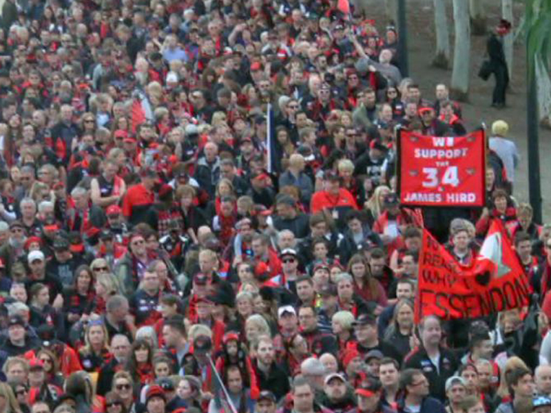 Essendon fans rally