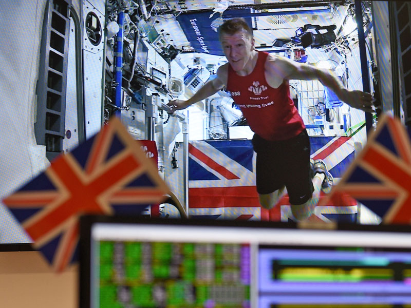 Peake in full flight during the marathon.