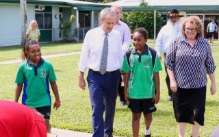 Labor leader Bill Shorten visits at a Queensland school this week.