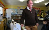 Barnaby Joyce, casts his vote at Woolbrook public school, near Tamworth.