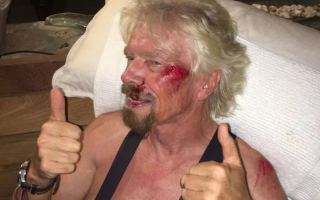 Richard Branson bicycle crash