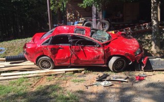 Audi A4 destroyed by dad