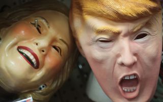 Hillary Clinton and Donald Trump masks