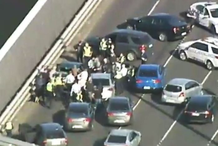 Police chase on West Gate Freeway