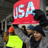 airport trump protesters