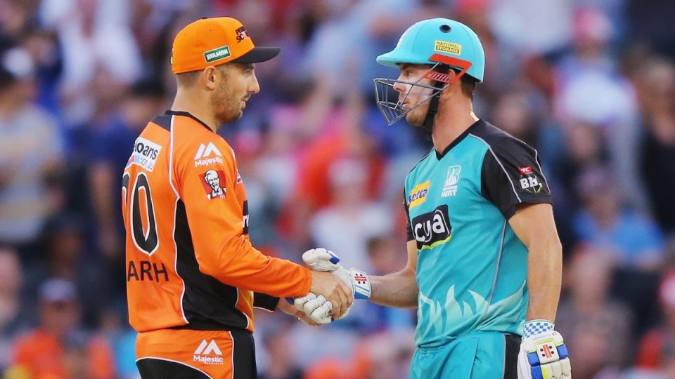 Shaun Marsh and Chris Lynn during T20